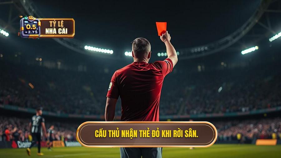 1. Cầu thủ nhận thẻ đỏ khi rời sân.
