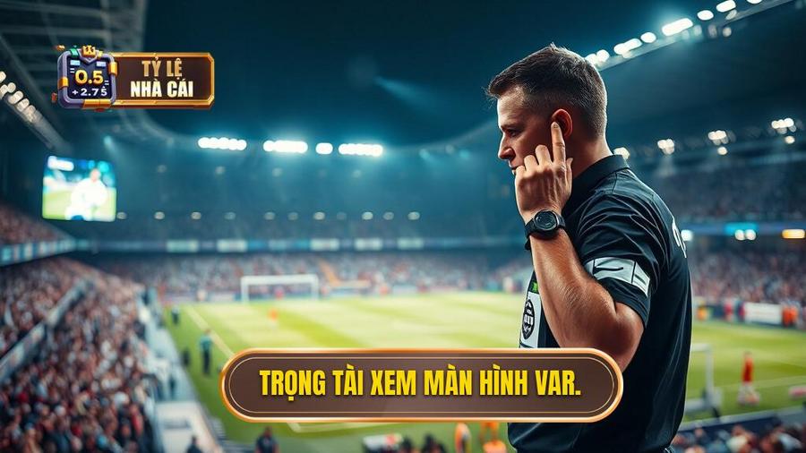 2. Trọng tài xem màn hình VAR.