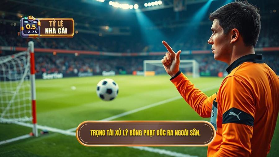 2. Trọng tài xử lý bóng phạt góc ra ngoài sân.